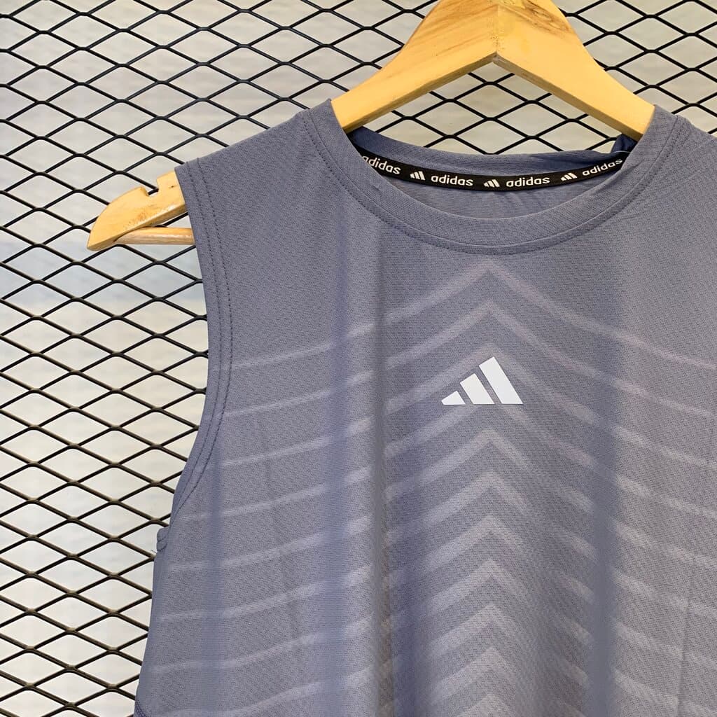 Adidas Sleeveless Men's Workout Top - Gray (S) 5