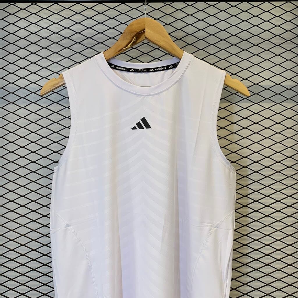 Adidas Sleeveless Men's Workout Top - White (S) 2
