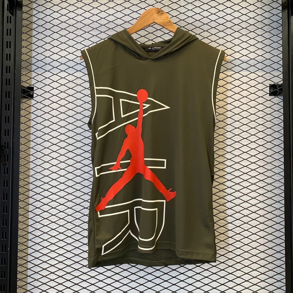 Air Jordan Men's Sleeveless Workout Top - Olive (S)