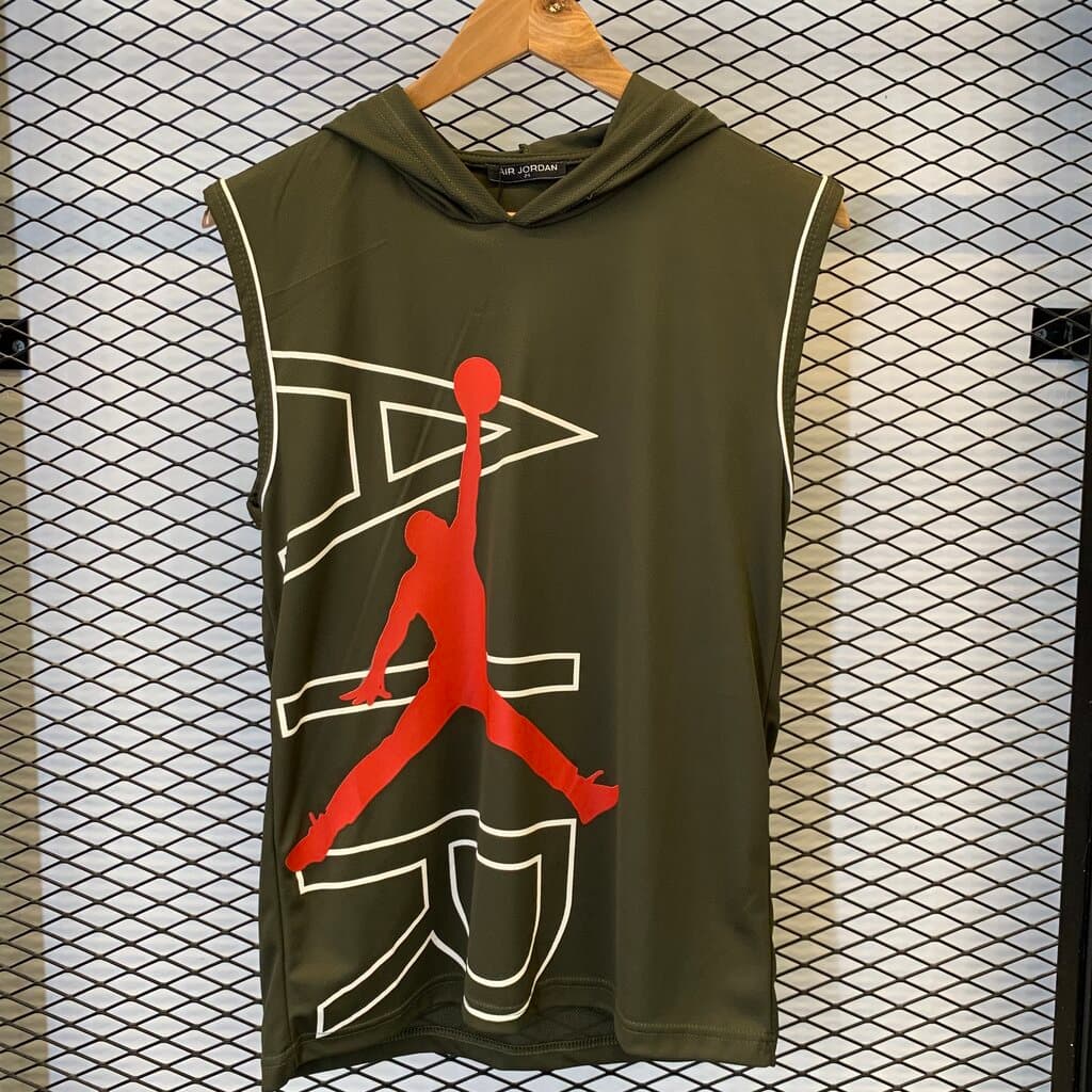 Air Jordan Men's Sleeveless Workout Top - Olive (S) 2