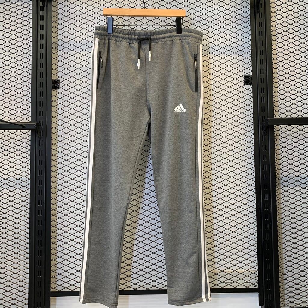 AdidasMen's Cotton Tracksuit Bottoms - Gray (4XL)