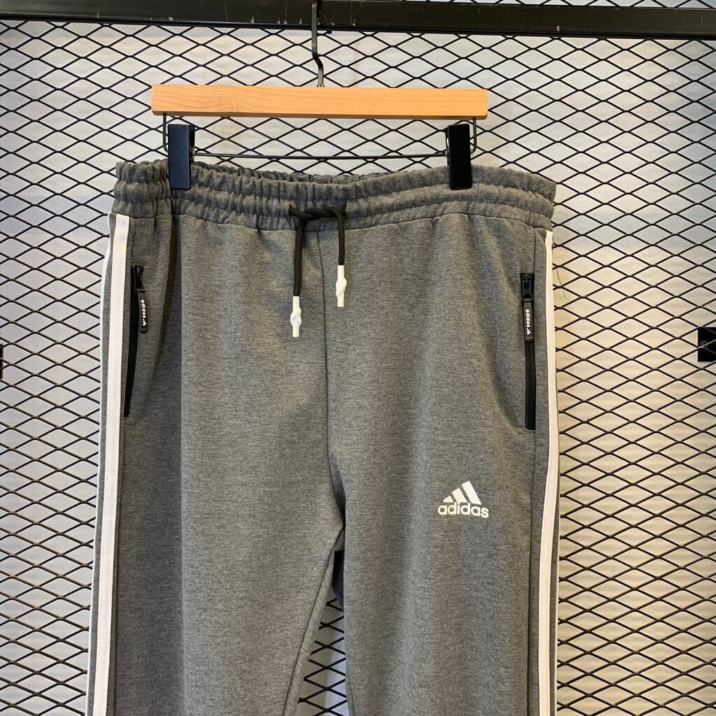 AdidasMen's Cotton Tracksuit Bottoms - Gray (4XL) 2