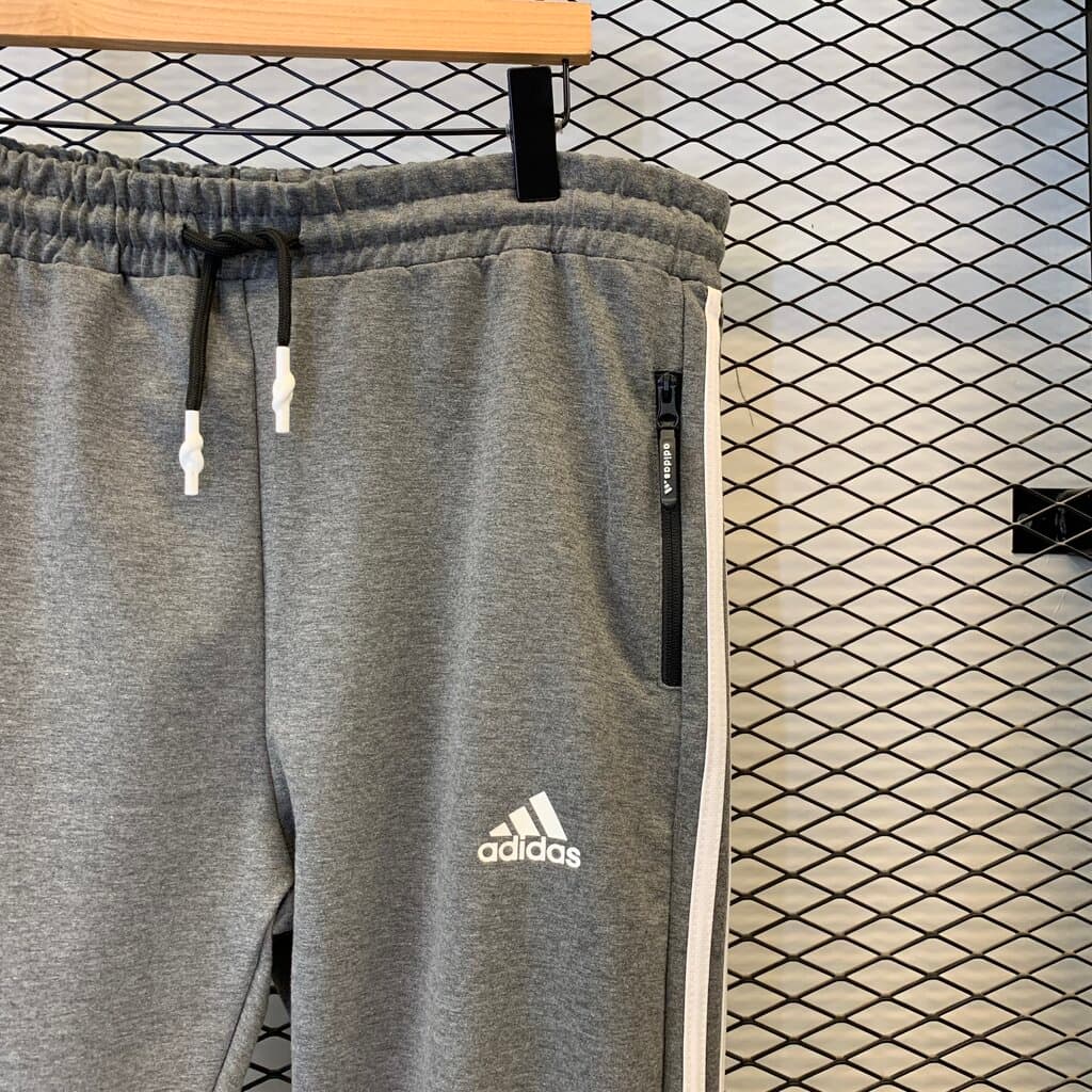 AdidasMen's Cotton Tracksuit Bottoms - Gray (4XL) 3