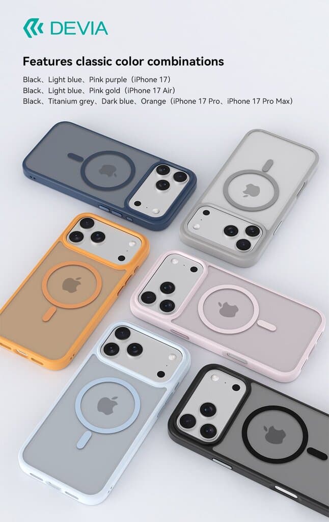 DEVIA Pino Series Magnetic Shockproof Case - Black, iPhone Air 6