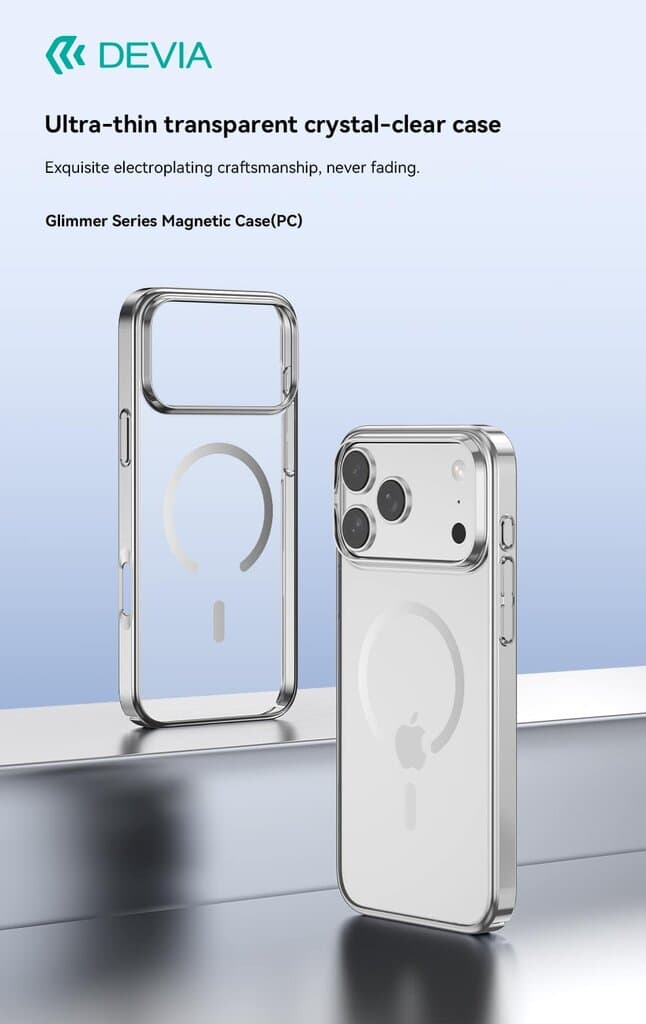 DEVIA Glimmer Series Magnetic Case(PC) - iPhone 17 Pro Max, Silver 2