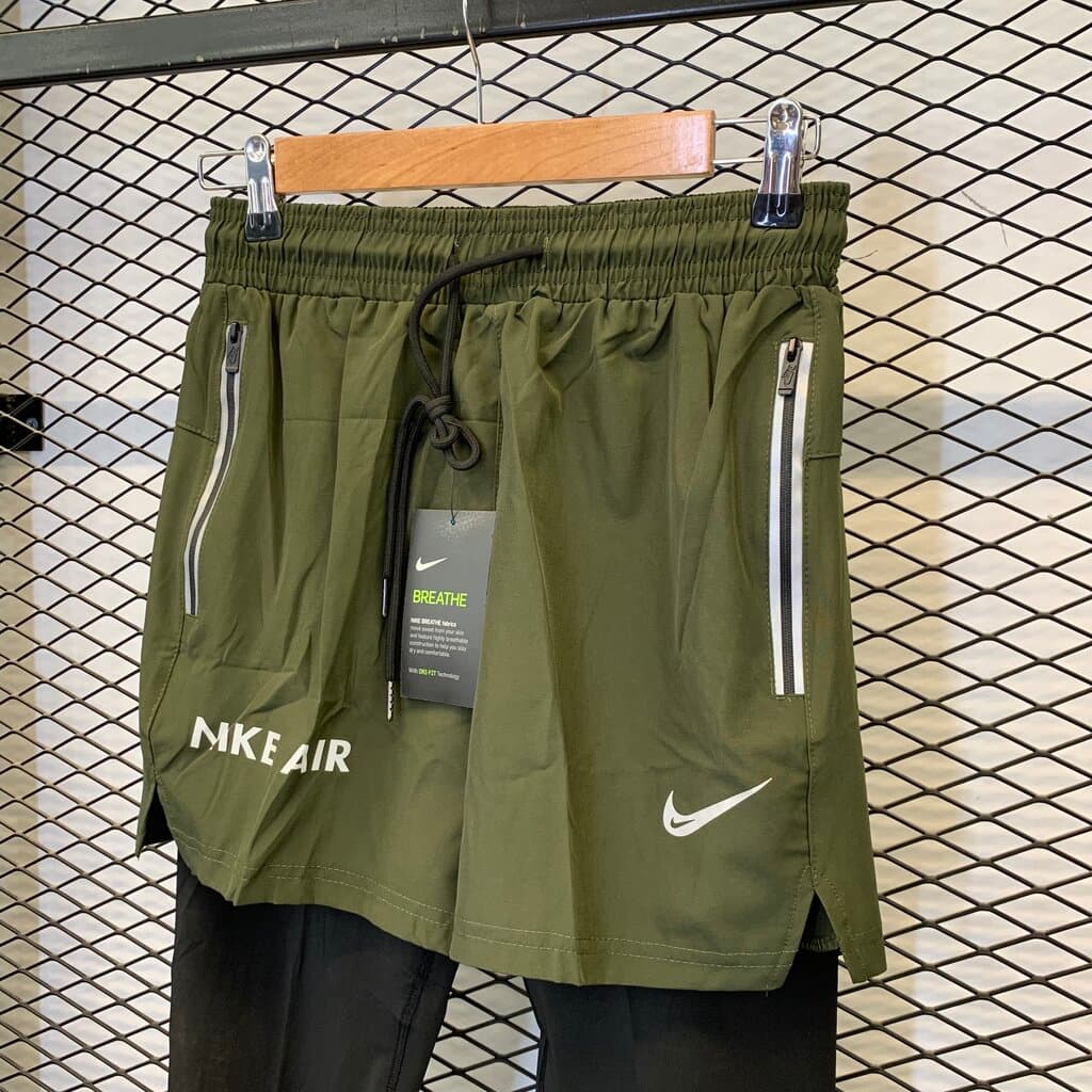 Nike Men's Athletic Shorts and Leggings - Olive Green (M) 6