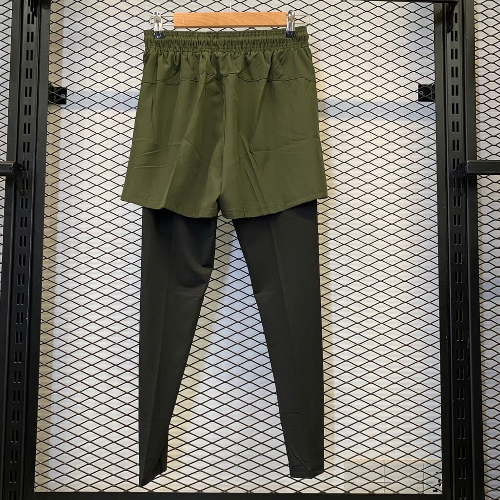 Nike Men's Athletic Shorts and Leggings - Olive Green (M) 7