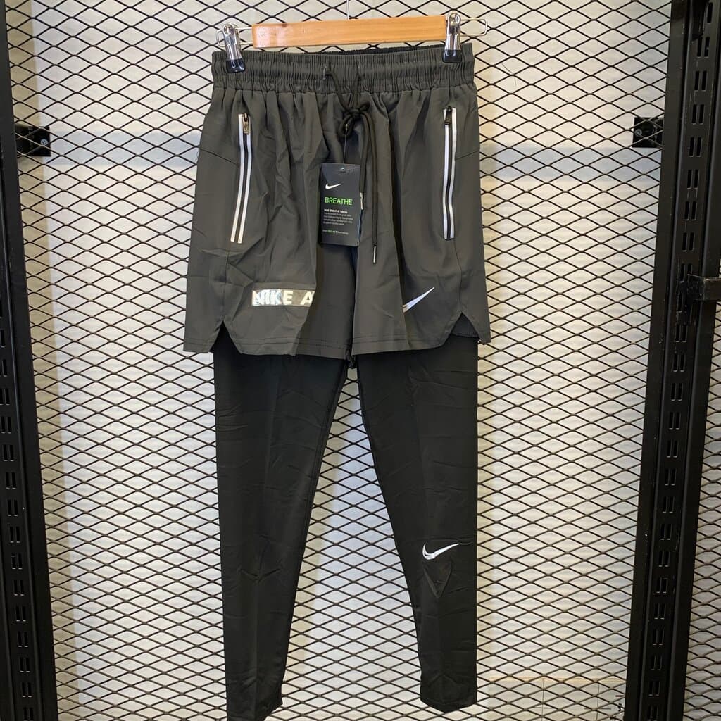 Nike Men's Athletic Shorts and Leggings - Gray (M) 2