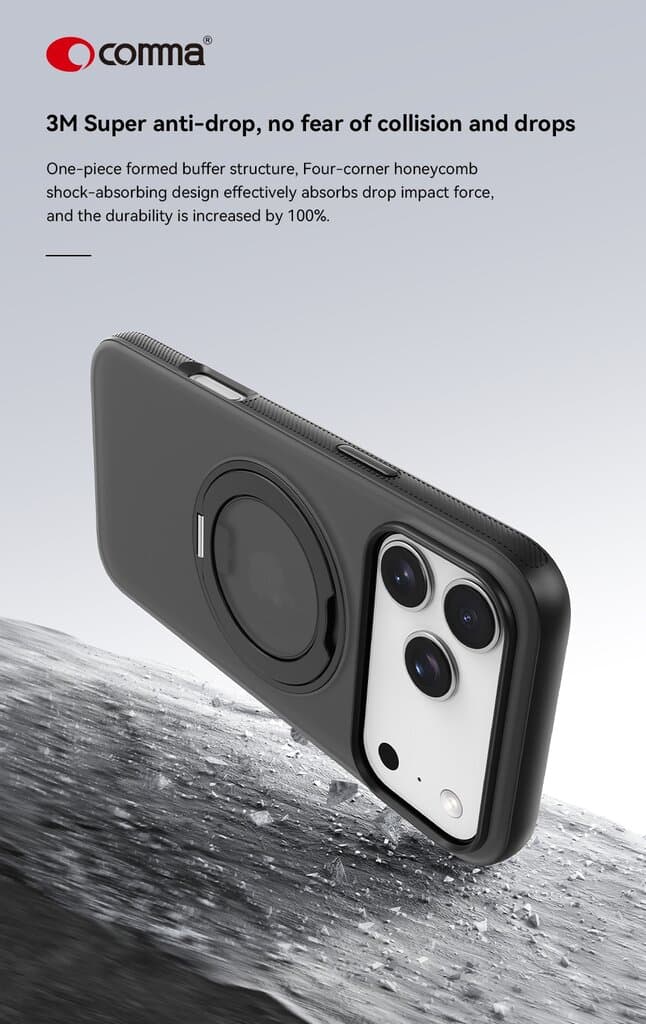 Comma Joy Elegant Magnetic  360° Rotating Stand Case -  iPhone 17 Pro Max 4