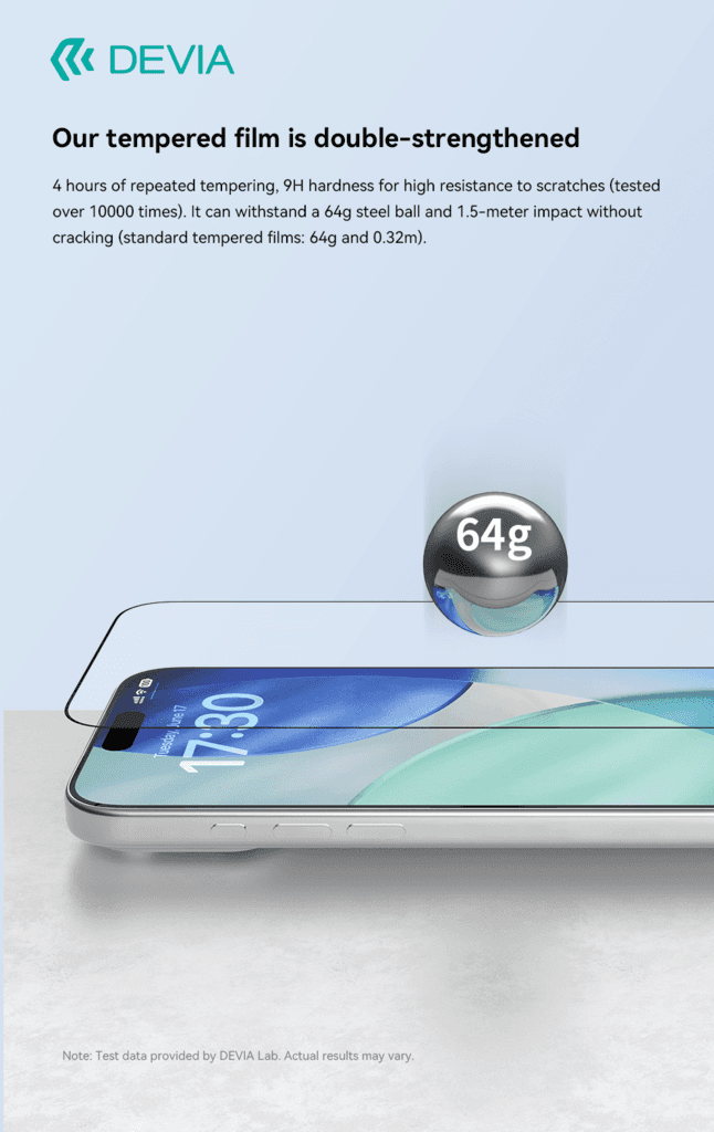 DEVIA Van Series Full Screen HD Tempered Glass(With Assist Tool) - iPhone 17 8