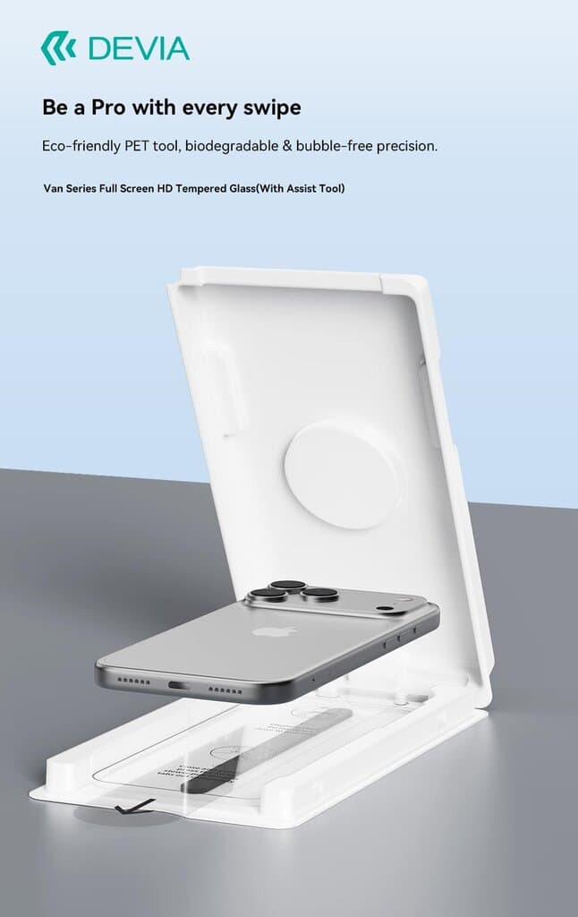 DEVIA Van Series Full Screen HD Tempered Glass(With Assist Tool) - iPhone Air 5