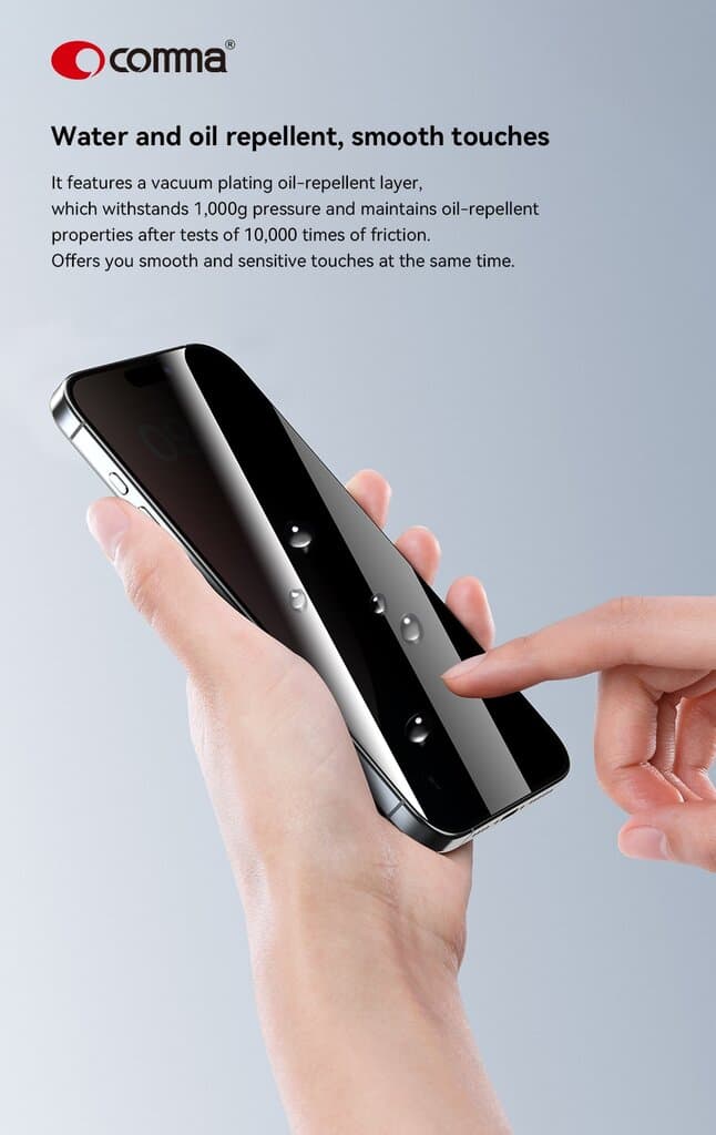 Comma DUN Series Privacy Tempered Glass - iPhone 16 Plus 6