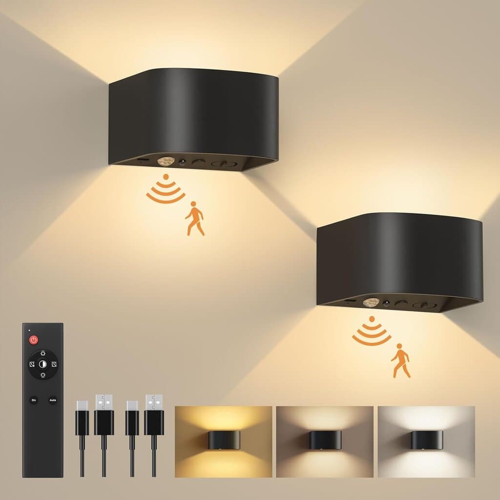 Fulen Motion Sensor Wall Lights - White