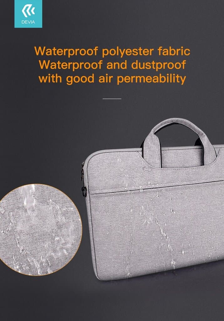 Devia Justyle Mackbook  Hand-Bag - Macbook Air 13.3&Pro 13.3&Pro 14.2 - Light Gray / Black - Black 8