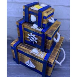 Oster Nautical Decorative Wooden Boxes Set of 3 — photo 1