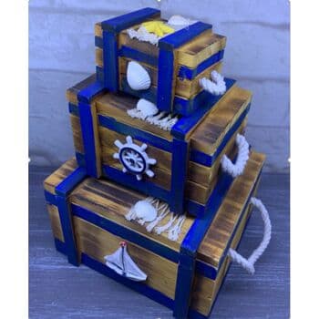 Oster Nautical Decorative Wooden Boxes Set of 3