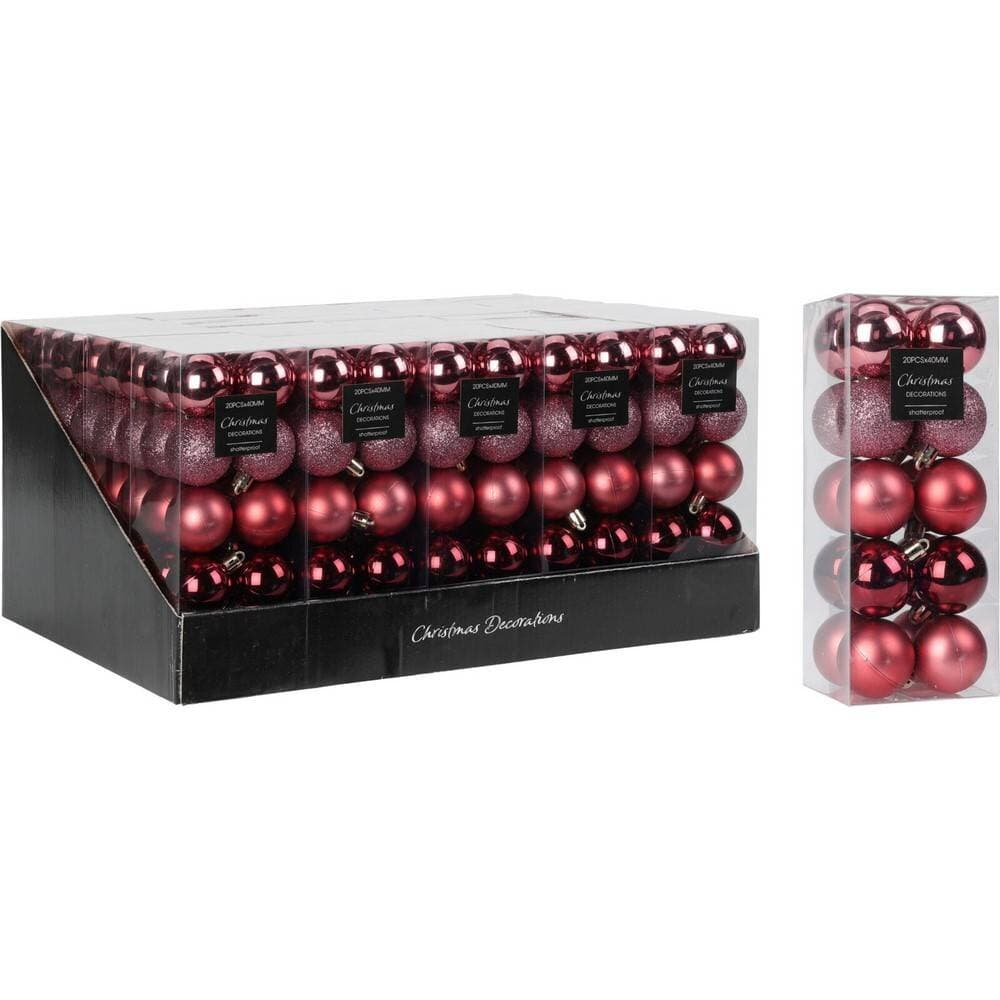 Koopman Xmas Ball 20X 40Mm Pink