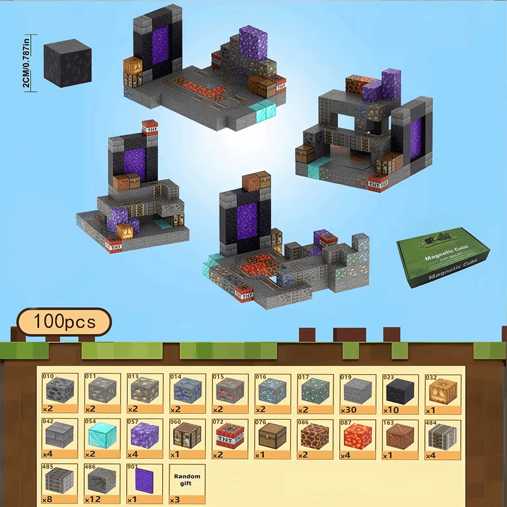 Minecraft Magnetic Building Track Transport 3