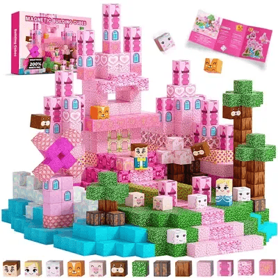 Minecraft Magnetic Building Castle 100pcs - Pink