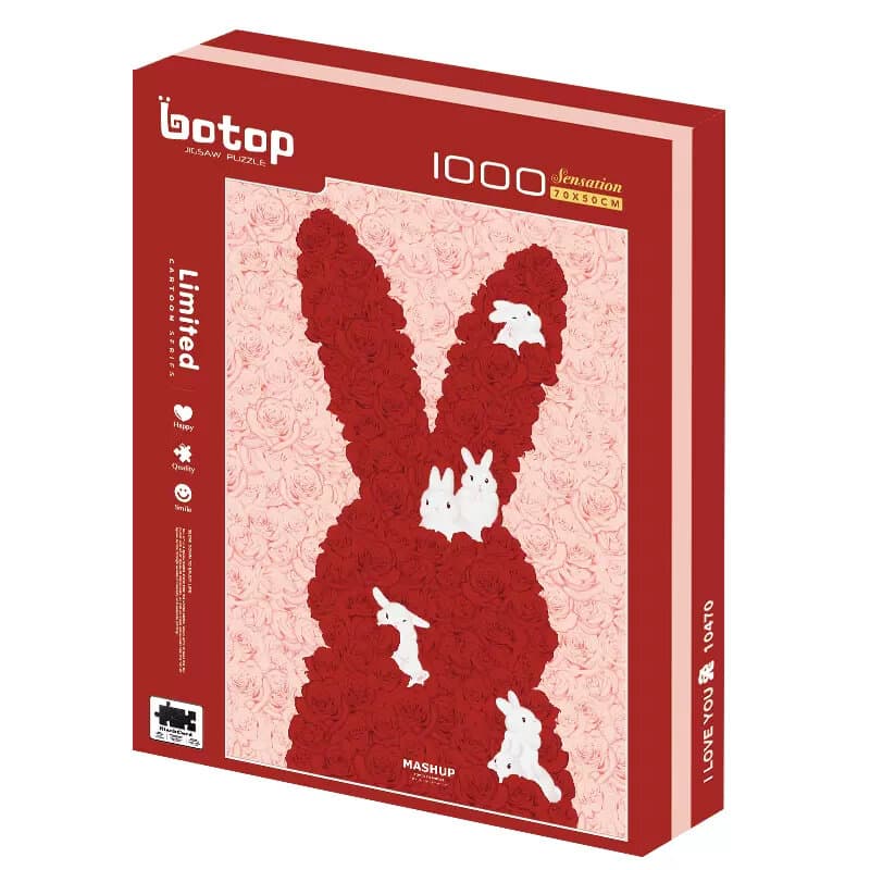 Botop Puzzle 1000pcs Rabbit Mashup - Red