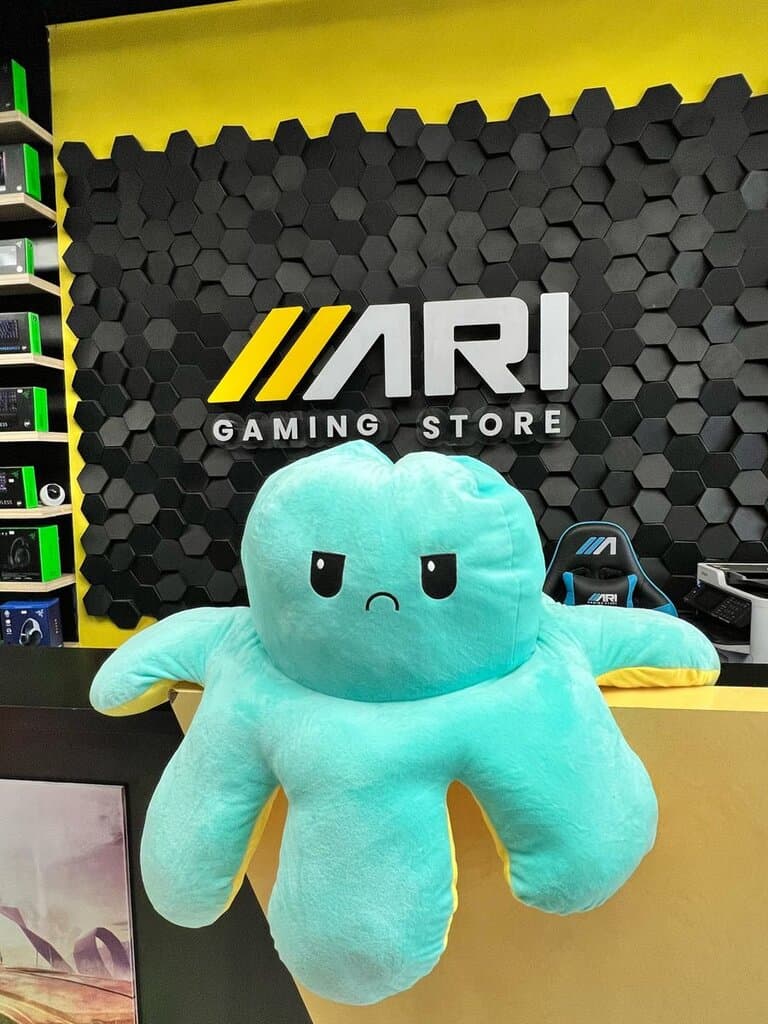 Octopus Plush Toy - Yellow & Sky Blue (M)