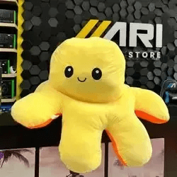 Octopus Plush Toy - Orange & Yellow (L)