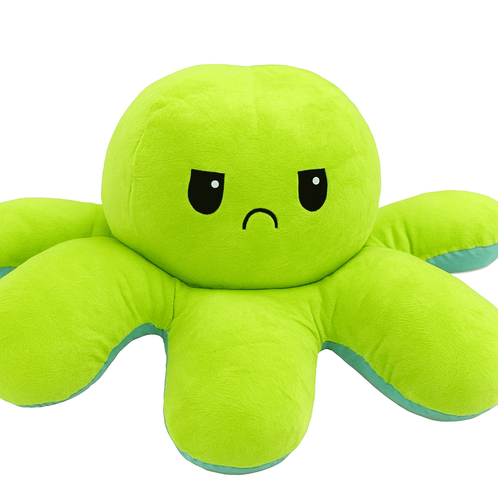 Octopus Plush Toy - Green & Sky Blue (L)