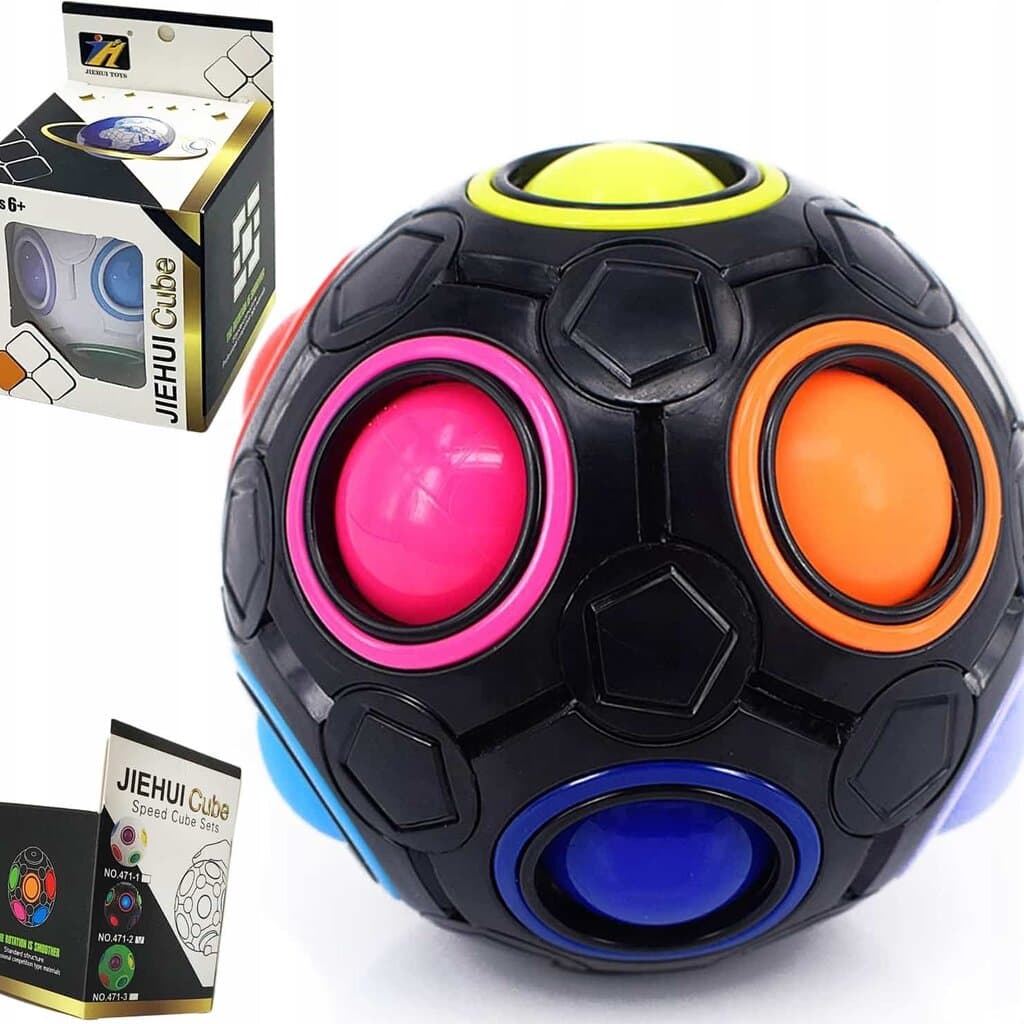 Rubik's Rainbow Ball Sphere Spinner Stickerless - White 2