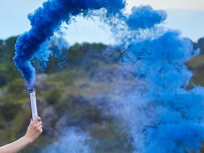Smoke Blue With Fire - Blue