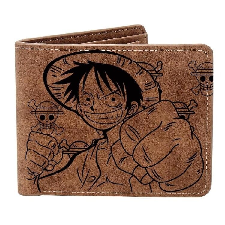 One Piece Luffy Anime Wallet - Dark Brown