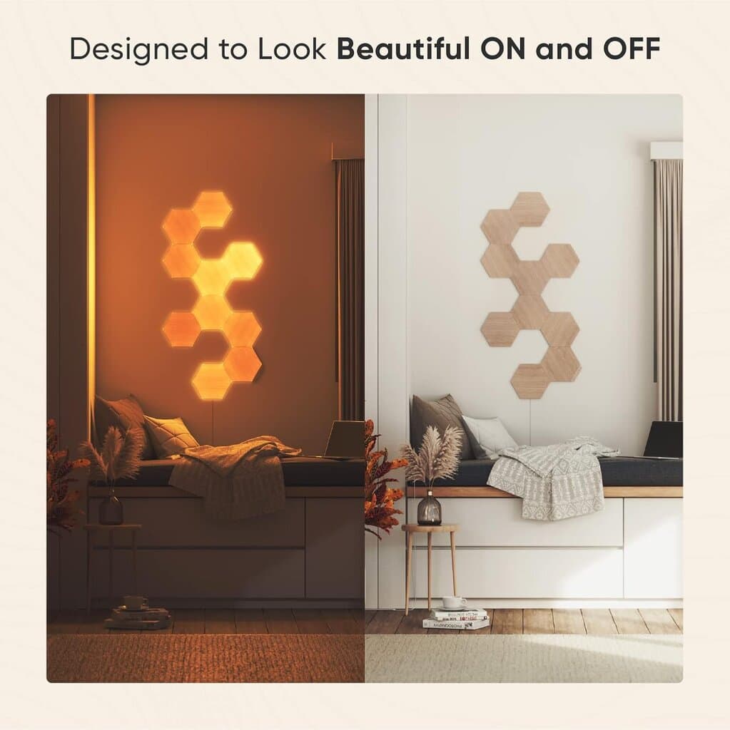 Nanoleaf Elements Hexagons 7 Light Panels - Wood Look 3