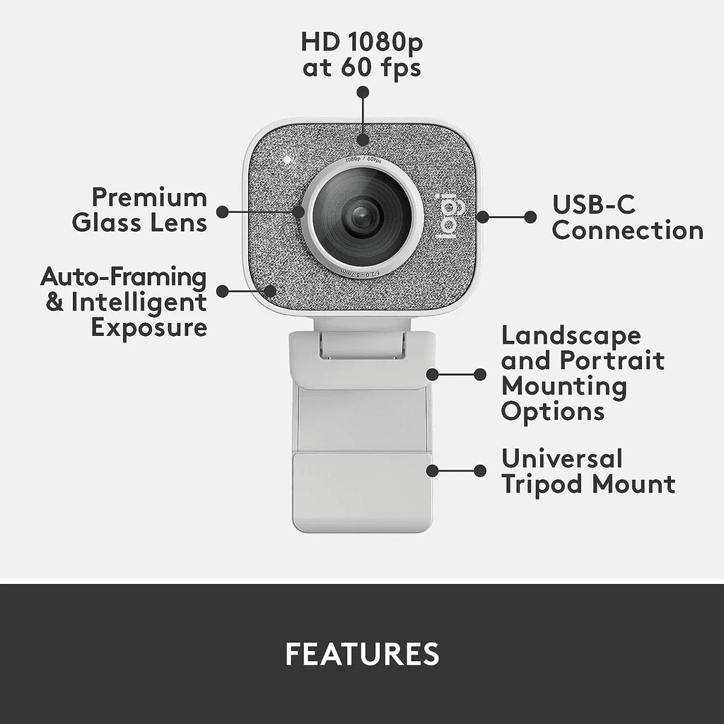 Logitech StreamCam 1080p Webcam - White 3