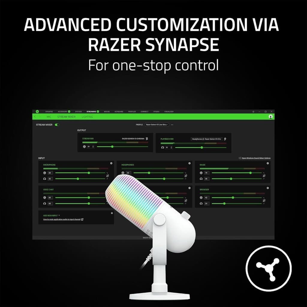 Razer Seiren V3 Chroma Microphone - White 6