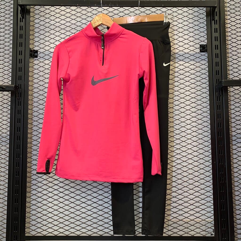 Nike Women's Activewear Tracksuit - Neon Pink (L)