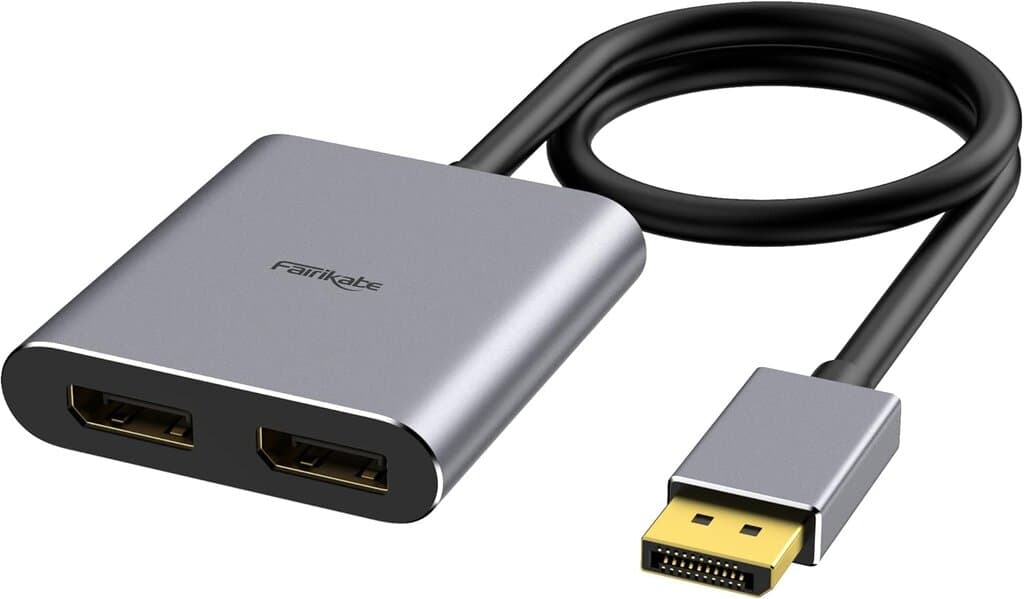 Fairikabi DisplayPort to Dual HDMI Adapter