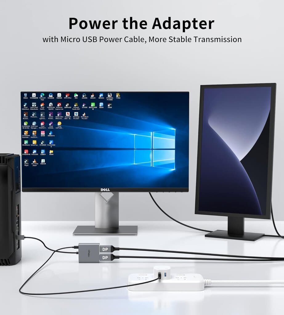 Fairikabi DisplayPort to Dual HDMI Adapter 3