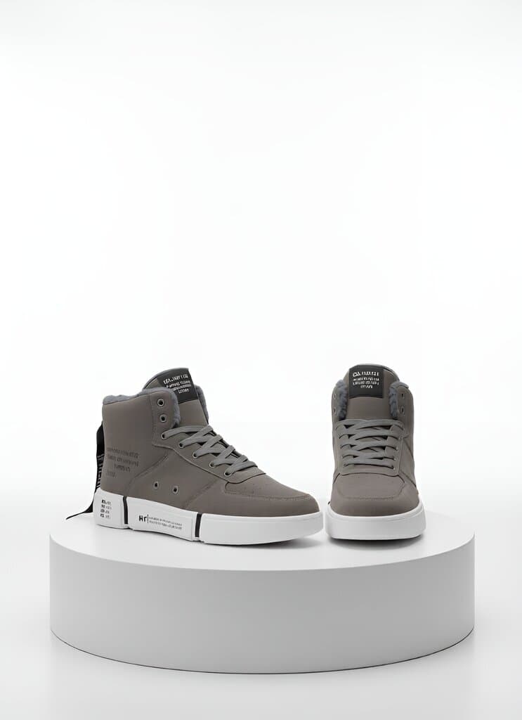 Men's Grey High-Top Kicks
