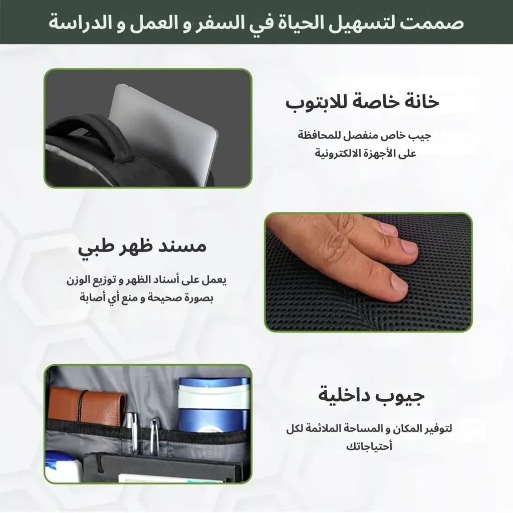 حقيبة ظهر Office pro من Trawoc - اخضر داکن — photo 2