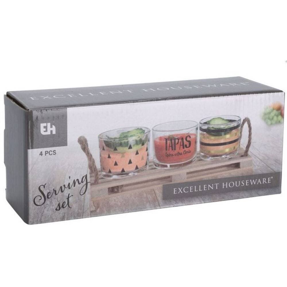 Koopman Serving Set On Pallet Set 4Pcs