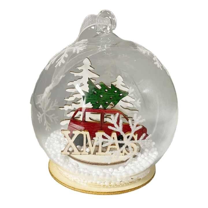 Battery Powered Nordic Christmas Glass Baubles