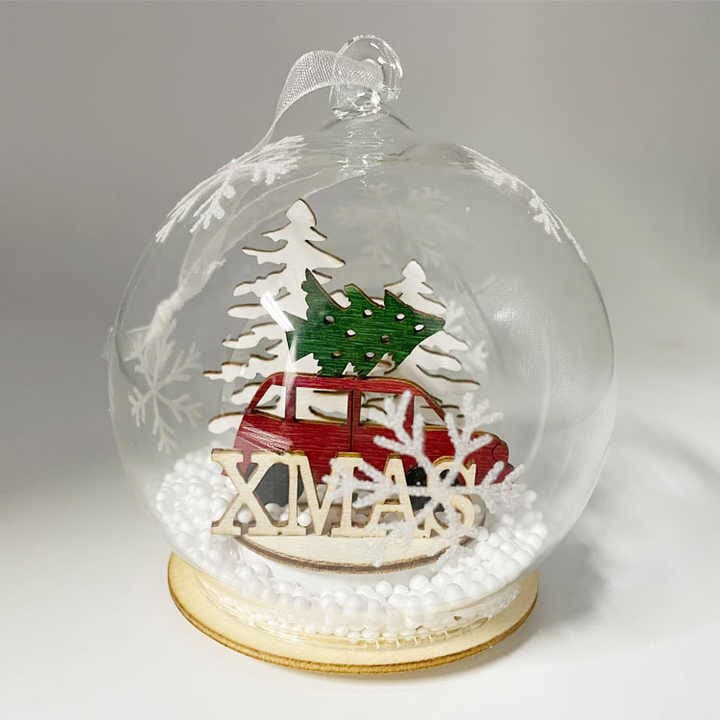 Battery Powered Nordic Christmas Glass Baubles 2