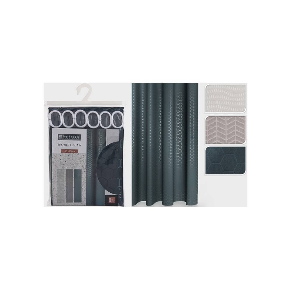 Koopman Polyester Shower Curtain 3Ass