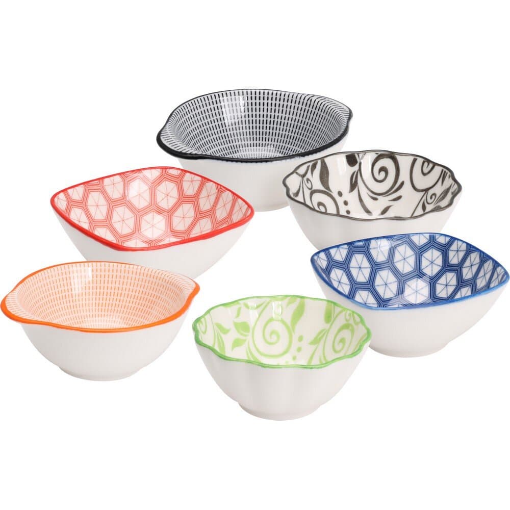 Koopman Snack Bowl Porcelain 6ass Clr