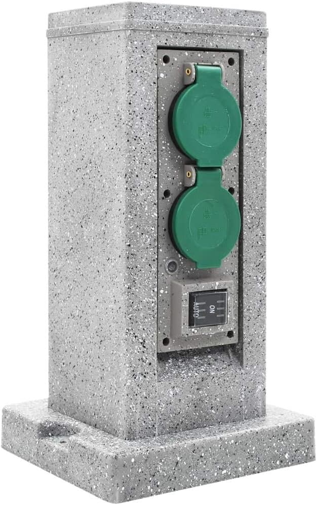Festnight Outdoor Double Garden Power Socket with Light Sensor 6