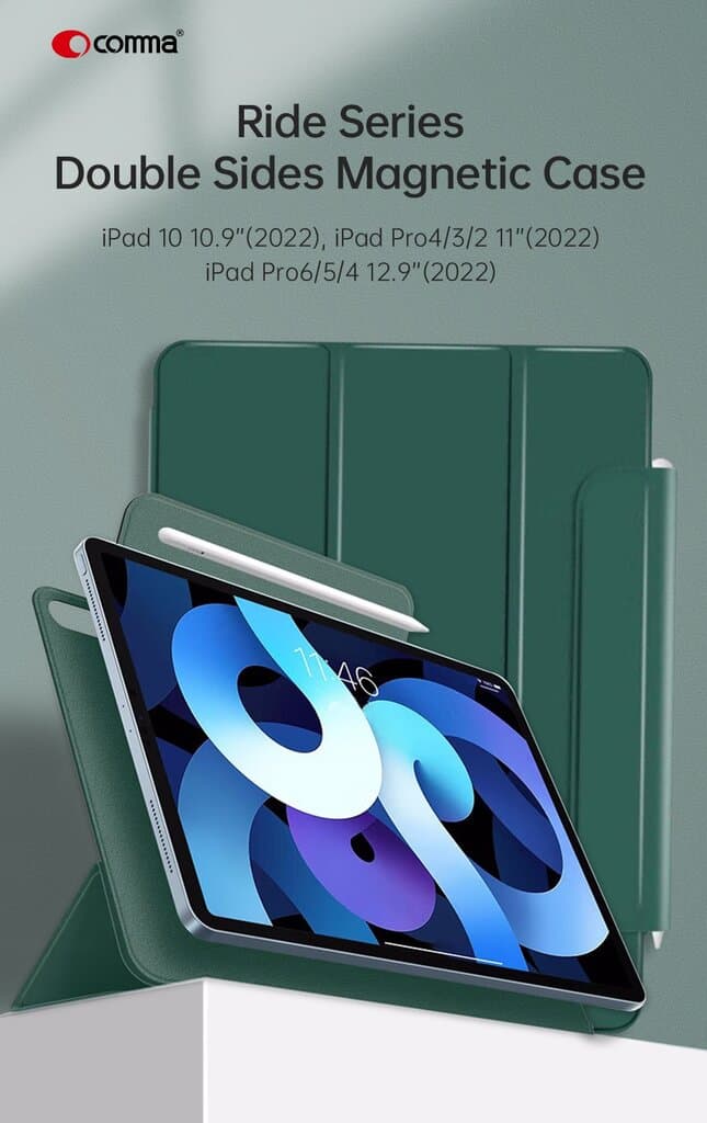 Comma for iPad 10 Rider Series Double Sides Magnetic Case - Black 2