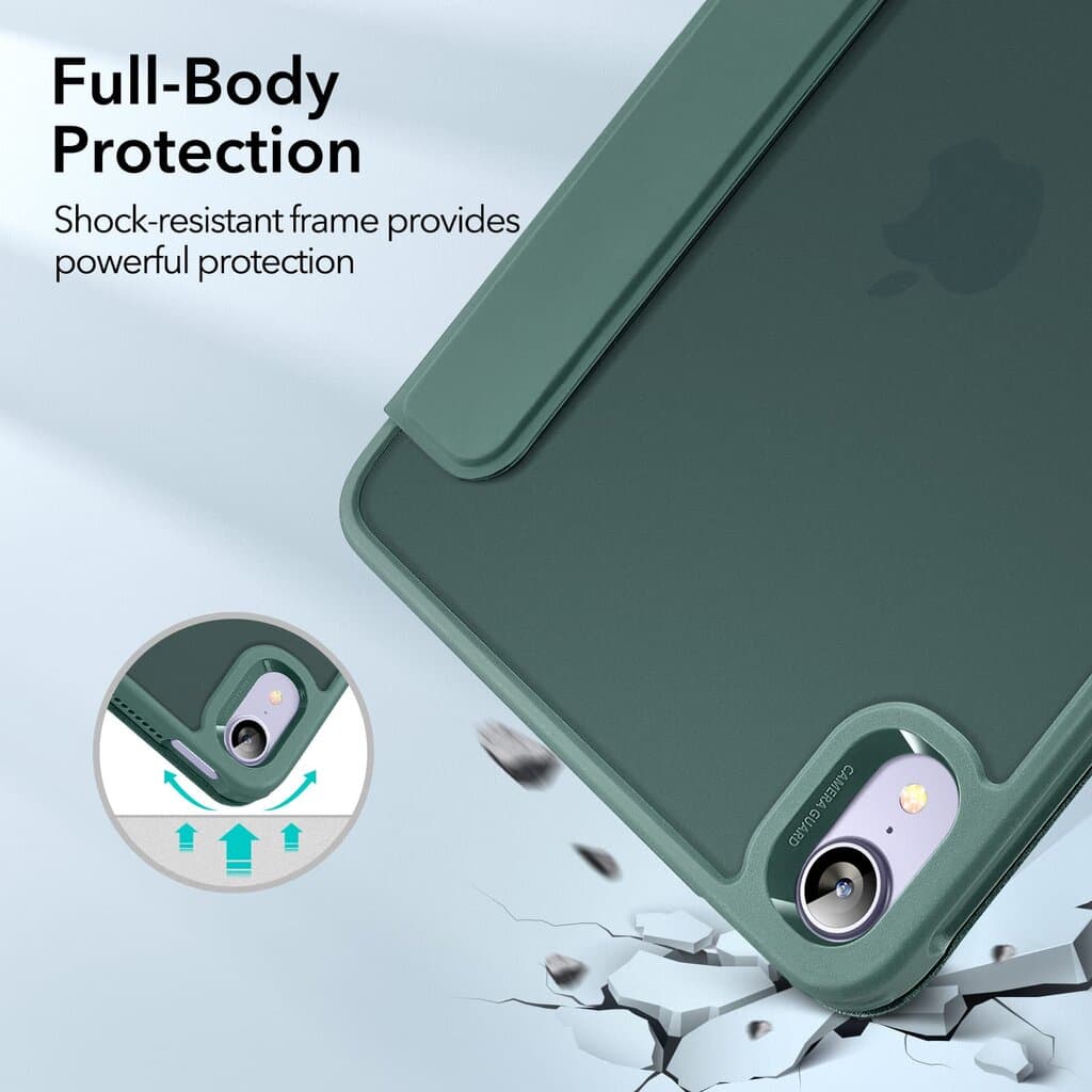 ESR iPad mini 6 Rebound Hybrid Case Detachable Tri-Fold Stand Case — Frosted Green 12
