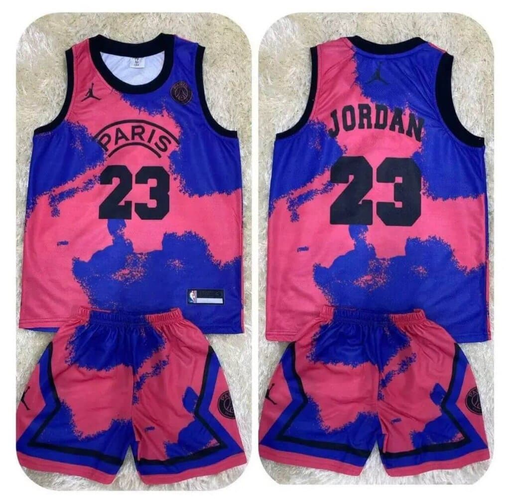 Paris Basketball Jersey - Pink & Blue