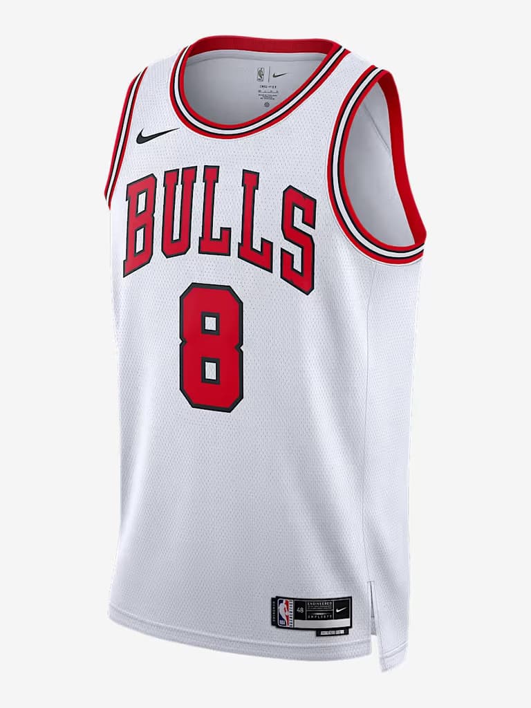 Chicago Bulls Basketball Jersey - White & Red