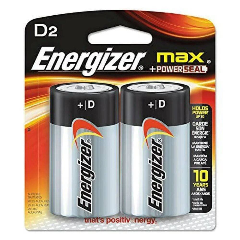 Energizer E95 Bp2 Max D Alkaline Battery (Pack Of 2)