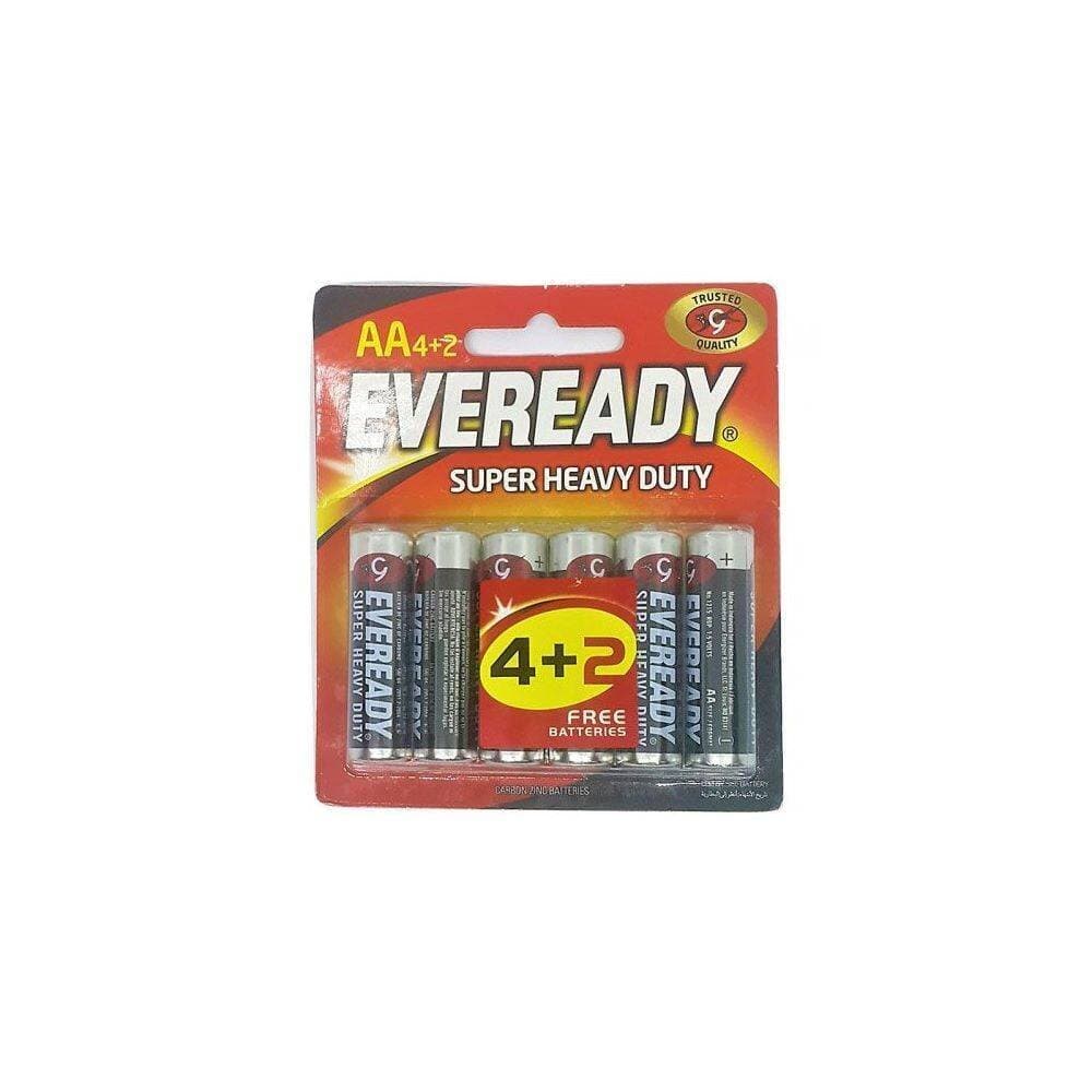 Eveready 1015 Super Heavy Duty AA Battery, (4 + 2 Free)